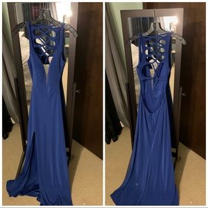 La Femme Dresses - Blue Evening Gown La Femme Dresses - Blue Evening Gown